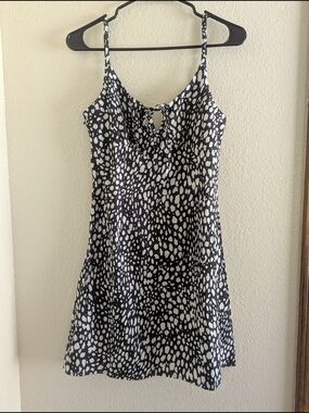 Black and White Spotted Slip Dress